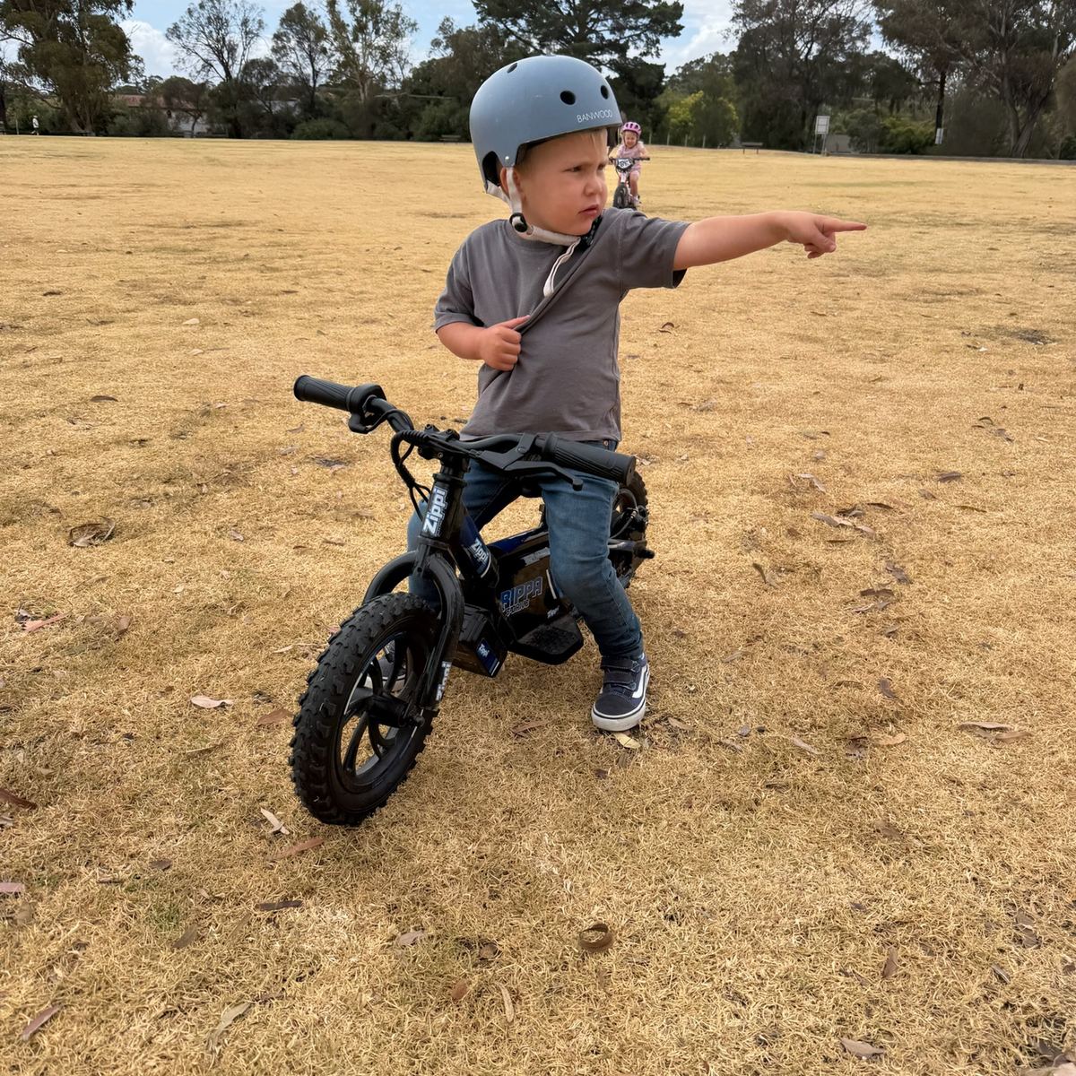 young boy on rippa 12" balance bike
