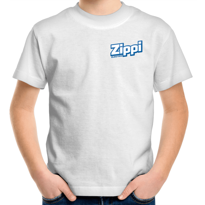 Official Zippi Electric Kids Tee - Blue/White