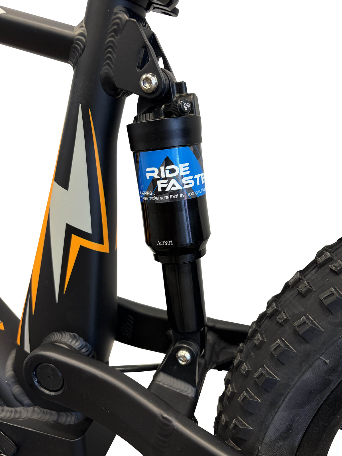 rear suspension view of rebel ebike