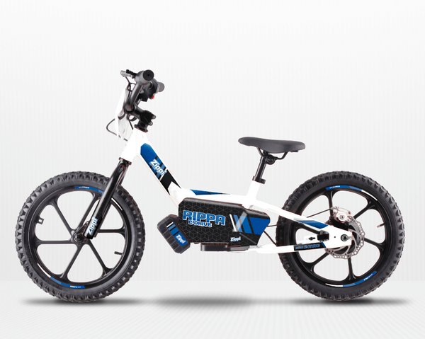 Zippi Rippa 16″ electric balance bike — Blue — Australian kids ebike