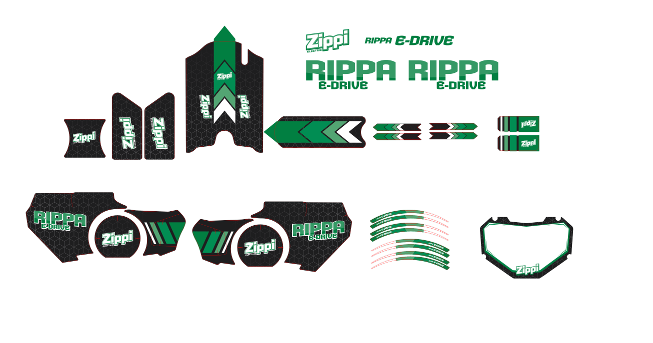 Zippi Rippa 16" - Sticker Set ONLY