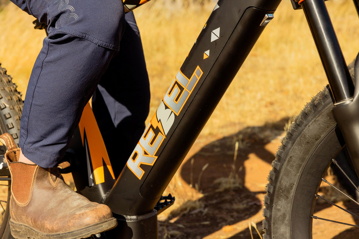 view of bike with battery ebike