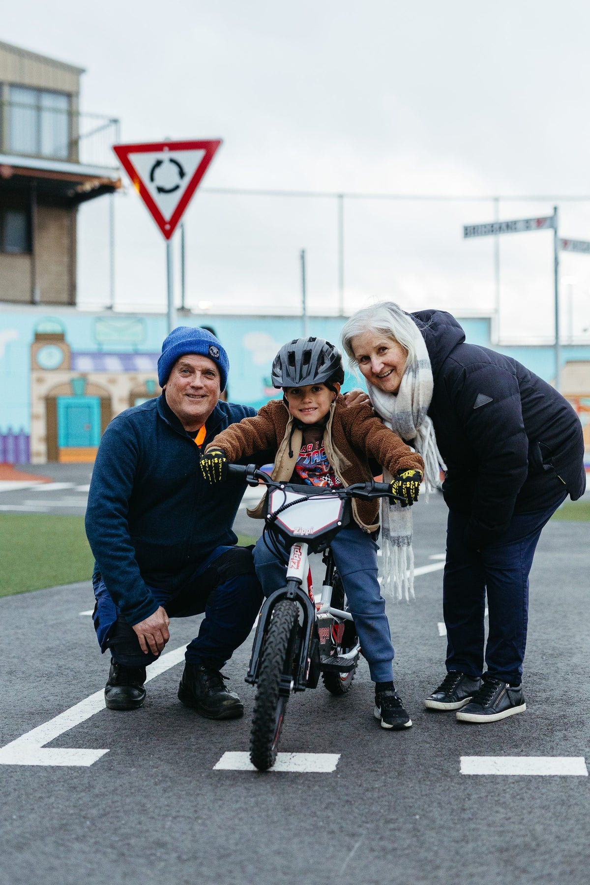 grandparents with kids on bike