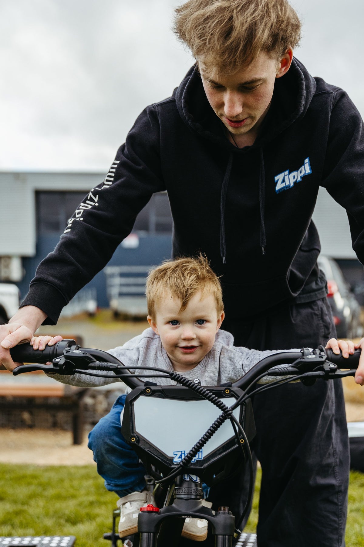 boy learning to ride